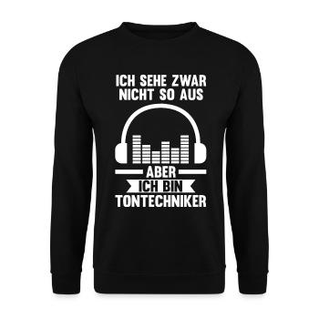 Toningenieur Tontechnik Tontechniker - Unisex Pullover - Schwarz - Vorne - Alina (178cm) & Michal (187cm)