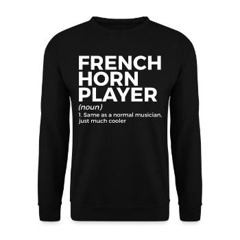 French horn musicians - Unisex Sweatshirt - black - Front - Alina (178cm) & Michal (187cm)