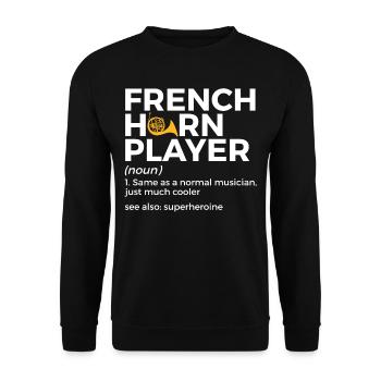 French horn musicians - Unisex Sweatshirt - black - Front - Alina (178cm) & Michal (187cm)