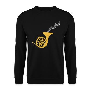 French horn musicians - Unisex Sweatshirt - black - Front - Alina (178cm) & Michal (187cm)