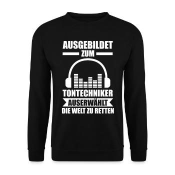Toningenieur Tontechnik Tontechniker - Unisex Pullover - Schwarz - Vorne - Alina (178cm) & Michal (187cm)