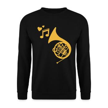 French horn musicians - Unisex Sweatshirt - black - Front - Alina (178cm) & Michal (187cm)