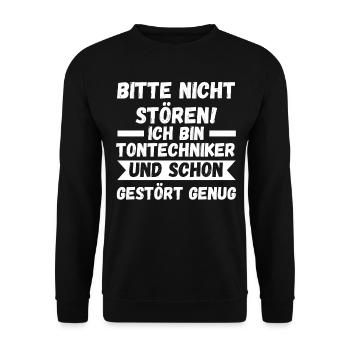 Toningenieur Tontechnik Tontechniker - Unisex Pullover - Schwarz - Vorne - Alina (178cm) & Michal (187cm)
