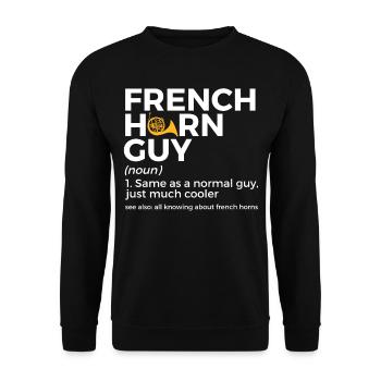 Français musiciens de cor - Sweat-shirt Unisexe - noir - Devant - Alina (178cm) & Michal (187cm)