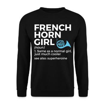 French horn musicians - Unisex Sweatshirt - black - Front - Alina (178cm) & Michal (187cm)