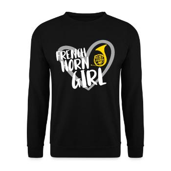 French horn musicians - Unisex Sweatshirt - black - Front - Alina (178cm) & Michal (187cm)