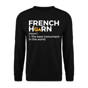 French horn musicians - Unisex Sweatshirt - black - Front - Alina (178cm) & Michal (187cm)