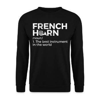 French horn musicians - Unisex Sweatshirt - black - Front - Alina (178cm) & Michal (187cm)