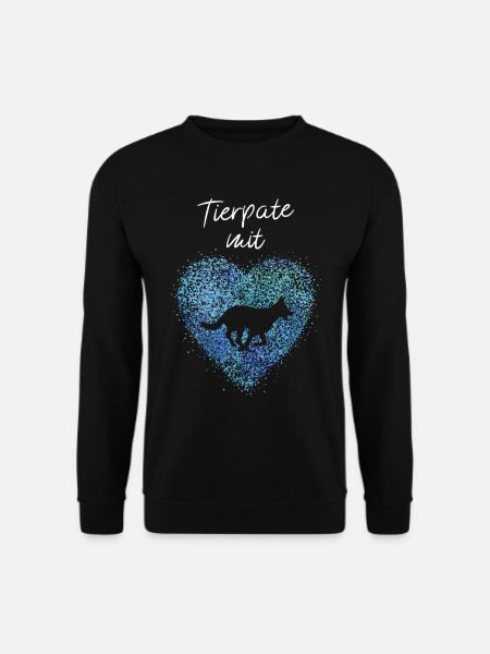 Tierpate mit Herz Tierheim Pflegestelle Hunde - Unisex Pullover - Schwarz
