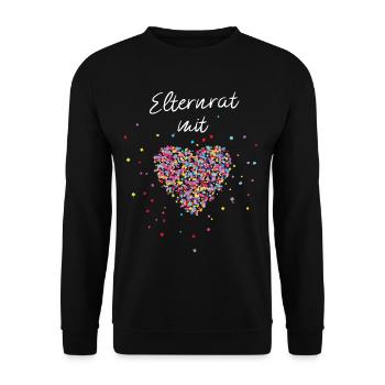 Elternrat mit Herz Ehrenamt Eltern Schule Klasse - Unisex Pullover - Schwarz - Vorne - Alina (178cm) & Michal (187cm)