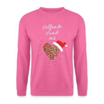 Helfende Hand mit Herz Ehrenamt Weihnachtsmotiv - Unisex Pullover - Pink - Vorne