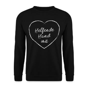 Helfende Hand mit Herz Freiwillige Helfer Helferin - Unisex Pullover - Schwarz - Vorne - Alina (178cm) & Michal (187cm)