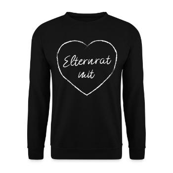 Elternrat mit Herz Elternsprchtag Elternbeirat - Unisex Pullover - Schwarz - Vorne - Alina (178cm) & Michal (187cm)