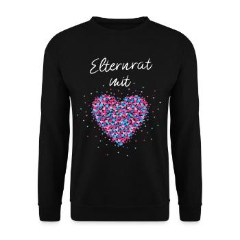 Elternrat mit Herz Elternsprechtag Schule Ehrenamt - Unisex Pullover - Schwarz - Vorne - Alina (178cm) & Michal (187cm)