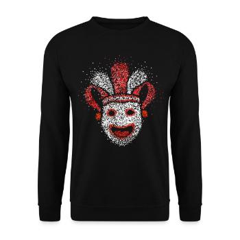 Rut un Wiess Carnival Confetti Jeck Fastelovend - Sweat-shirt Unisexe - noir - Devant - Alina (178cm) & Michal (187cm)