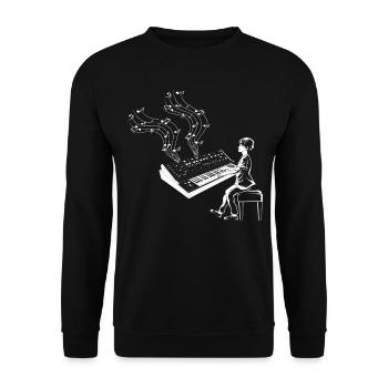 Musique de piano Piano Clavier Jouant du piano - Sweat-shirt Unisexe - noir - Devant - Alina (178cm) & Michal (187cm)