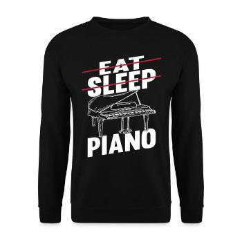 Funny Piano Player Pianist Musician - Eat Sleep Pi - Unisex Sweatshirt - black - Front - Alina (178cm) & Michal (187cm)