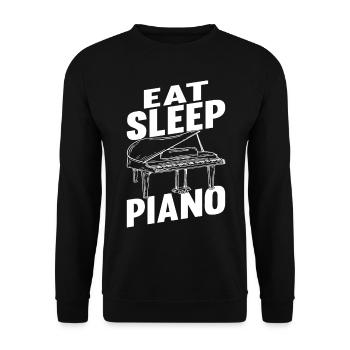 Eat Sleep Piano - Pianist Musician Funny Piano Pla - Unisex Sweatshirt - black - Front - Alina (178cm) & Michal (187cm)