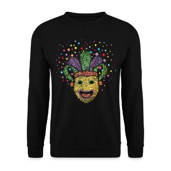 Carnival Mask Carnival Carnival Confetti - Unisex Sweatshirt - black - Front - Alina (178cm) & Michal (187cm)