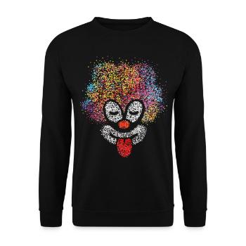 Carnival Clown Carnival Confetti Fastelovend - Unisex Sweatshirt - black - Front - Alina (178cm) & Michal (187cm)