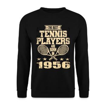 The Best Tennis Players Are Born In 1956 - Unisex Pullover - Schwarz - Vorne - Alina (178cm) & Michal (187cm)