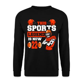 This sports legend is now 22, rugby game 22. - Unisex Sweatshirt - black - Front - Alina (178cm) & Michal (187cm)
