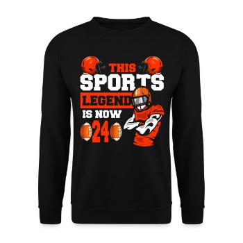 This sports legend is now 24, rugby game 24. - Unisex Sweatshirt - black - Front - Alina (178cm) & Michal (187cm)