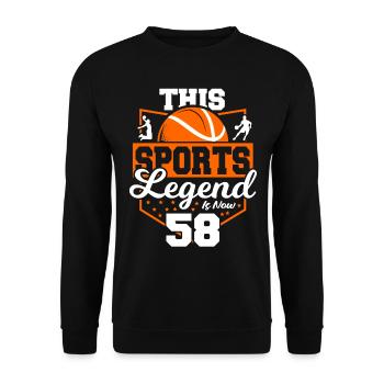 Cette légende du sport a maintenant 58 ans, - Sweat-shirt Unisexe - noir - Devant - Alina (178cm) & Michal (187cm)