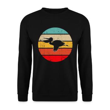 Pelikan Rétro - Sweat-shirt Unisexe - noir - Devant - Alina (178cm) & Michal (187cm)