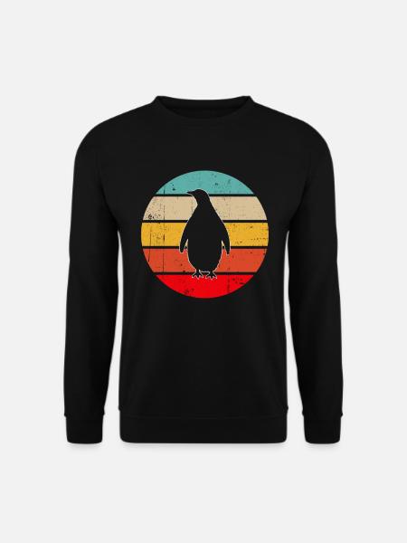 Pinguin Retro - Unisex Pullover - Schwarz