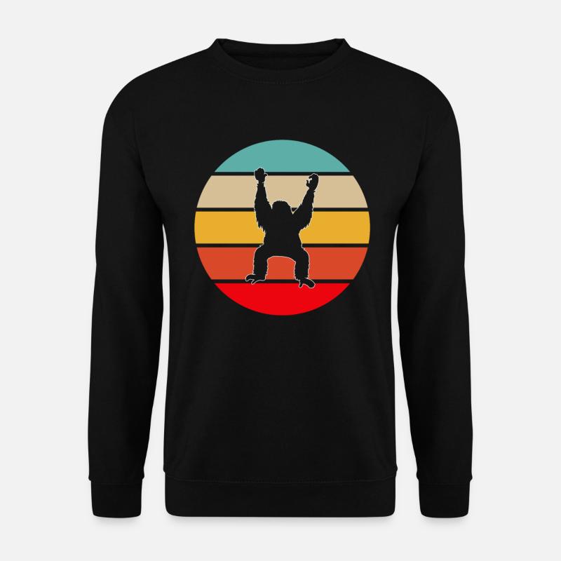Orang Utan Retro - Unisex Pullover - Schwarz