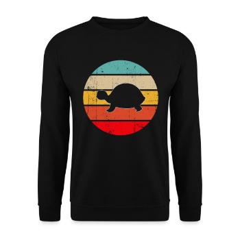 Turtle Retro - Unisex Sweatshirt - black - Front - Alina (178cm) & Michal (187cm)