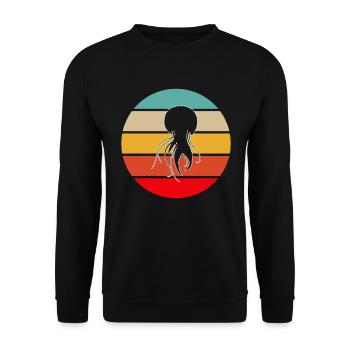 Jellyfish Retro - Unisex Sweatshirt - black - Front - Alina (178cm) & Michal (187cm)