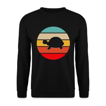 Turtle Retro - Unisex Sweatshirt - black - Front - Alina (178cm) & Michal (187cm)