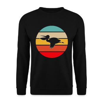 Pelikan Rétro - Sweat-shirt Unisexe - noir - Devant - Alina (178cm) & Michal (187cm)