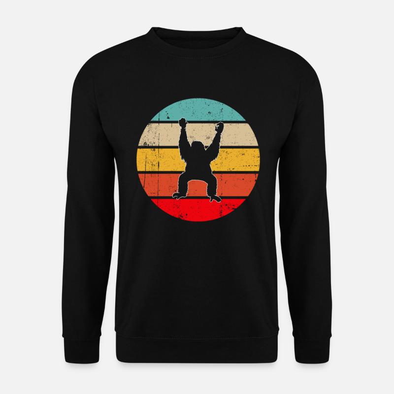 Orang Utan Retro - Unisex Pullover - Schwarz