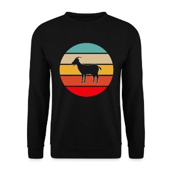 Chèvre Rétro - Sweat-shirt Unisexe - noir - Devant - Alina (178cm) & Michal (187cm)