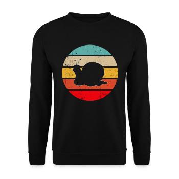 Snail Retro - Unisex Sweatshirt - black - Front - Alina (178cm) & Michal (187cm)