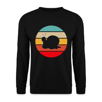 Snail Retro - Unisex Sweatshirt - black - Front - Alina (178cm) & Michal (187cm)