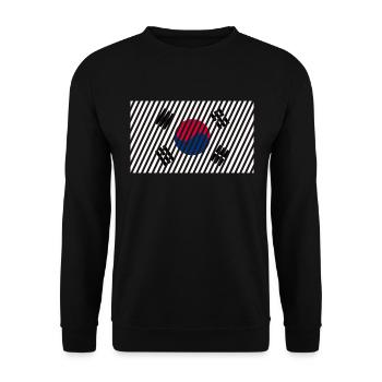 South Korea Flag - Unisex Sweatshirt - black - Front - Alina (178cm) & Michal (187cm)