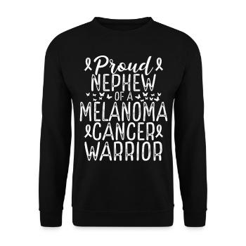 Melanoma Cancer Awareness Movement Nephew Ribbon - Unisex Sweatshirt - black - Front - Alina (178cm) & Michal (187cm)