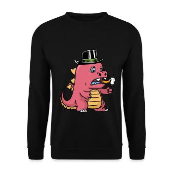 Baby Dragon Dragon Dino Dinosaur Children Child - Unisex Sweatshirt - black - Front - Alina (178cm) & Michal (187cm)