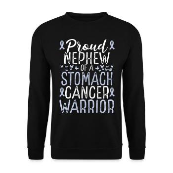 Stomach Cancer Awareness Movement Nephew Ribbon - Unisex Pullover - Schwarz - Vorne - Alina (178cm) & Michal (187cm)