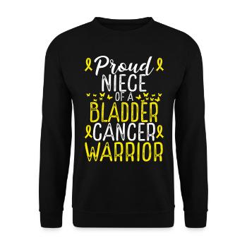 Bladder Cancer Awareness Movement for Niece Ribbon - Unisex Sweatshirt - black - Front - Alina (178cm) & Michal (187cm)