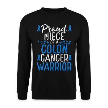 Colon Cancer Awareness Movement for Niece Ribbon - Unisex Pullover - Schwarz - Vorne - Alina (178cm) & Michal (187cm)