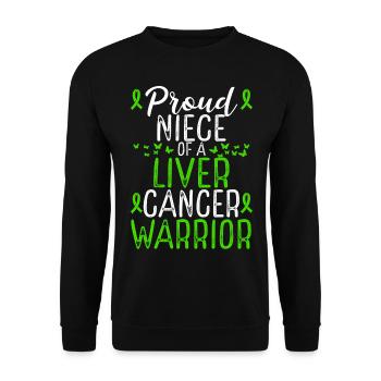 Liver Cancer Awareness Movement for Niece Ribbon - Unisex Pullover - Schwarz - Vorne - Alina (178cm) & Michal (187cm)
