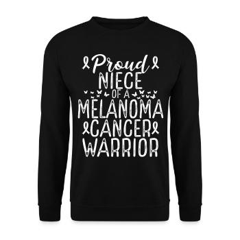 Melanoma Cancer Awareness Movement Niece Ribbon - Unisex Sweatshirt - black - Front - Alina (178cm) & Michal (187cm)
