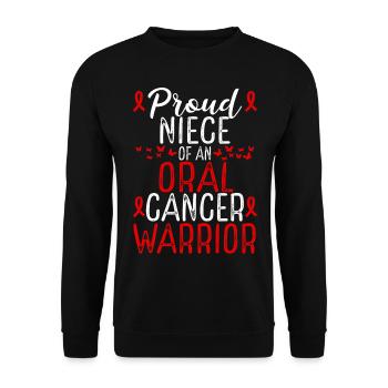 Oral Cancer Awareness Movement for Niece Ribbon - Unisex Pullover - Schwarz - Vorne - Alina (178cm) & Michal (187cm)