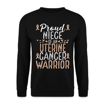 Uterine Cancer Awareness Movement for Niece Ribbon - Unisex Sweatshirt - black - Front - Alina (178cm) & Michal (187cm)