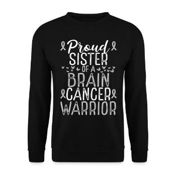 Brain Tumor Awareness Glioblastoma Sister Ribbon - Unisex Sweatshirt - black - Front - Alina (178cm) & Michal (187cm)